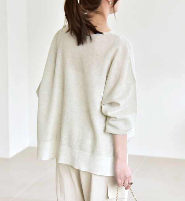 quaranciel「《予約》quaranciel:〈手洗い可能〉シアー 2way Vネック ドルマン ニット プルオーバー」|ニット・セーター|