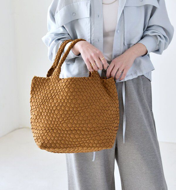 quaranciel「《予約》quaranciel: ポーチ付き メッシュ 編み込み トート バッグ」|トートバッグ|