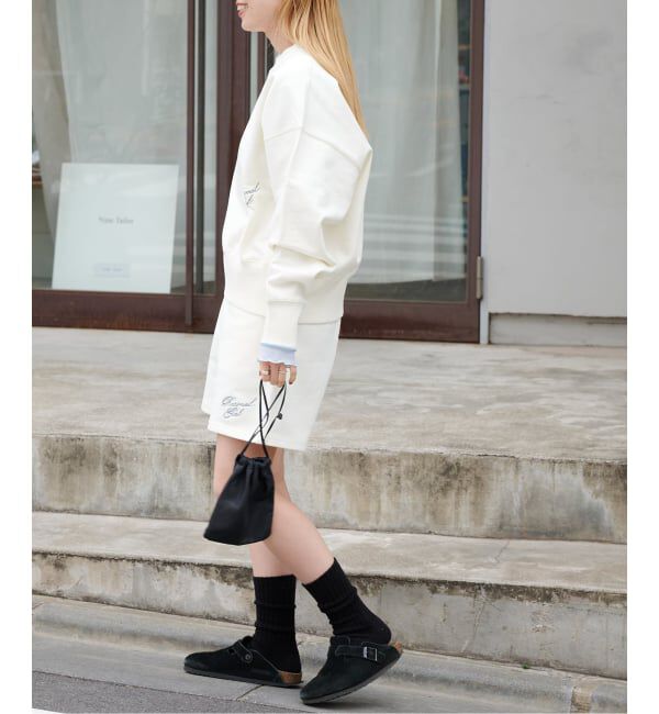 OUTDOOR PRODUCTS Usual Things「≪予約≫RATIONAL GIRLロゴ刺繍スウェットショートパンツ」|その他|