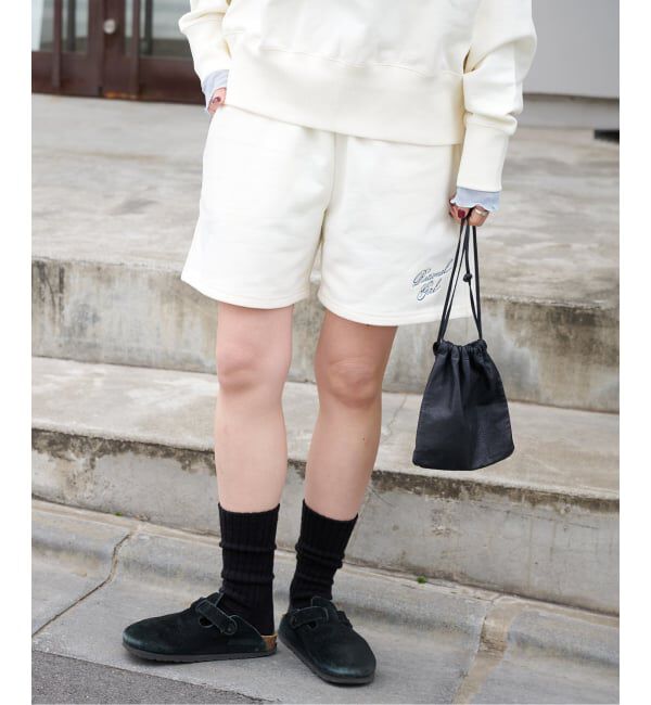 OUTDOOR PRODUCTS Usual Things「≪予約≫RATIONAL GIRLロゴ刺繍スウェットショートパンツ」|その他|ホワイト