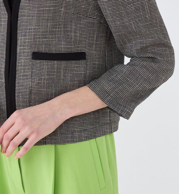 Ballsey「ポリエステルレーヨンカラミ Vカラージャケット」|ノーカラージャケット|