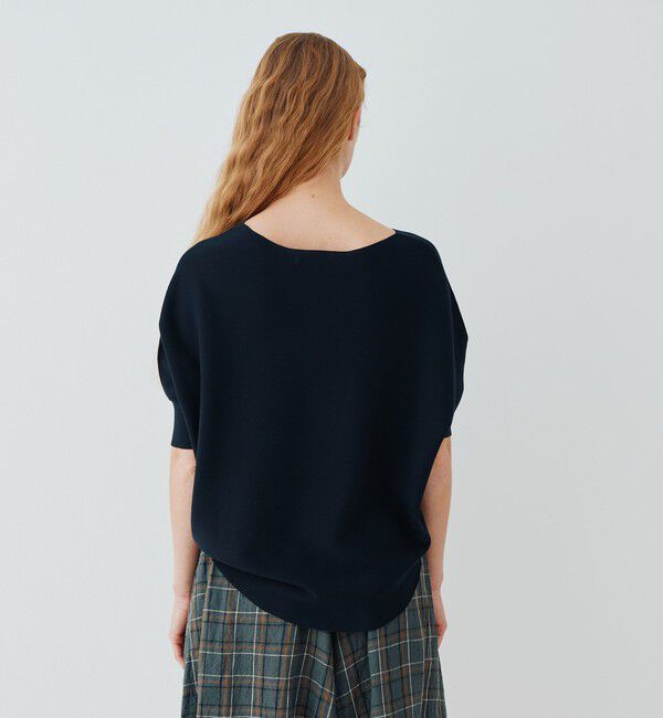 GALERIE VIE「クレープガーター ドルマンハーフスリーブ プルオーバー」|ニット・セーター|