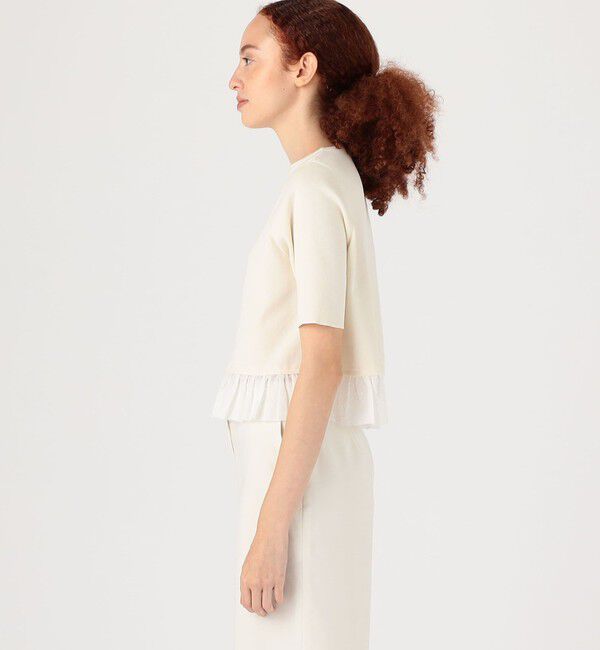 Ballsey「マテリアルコンビ ペプラムプルオーバー」|ニット・セーター|