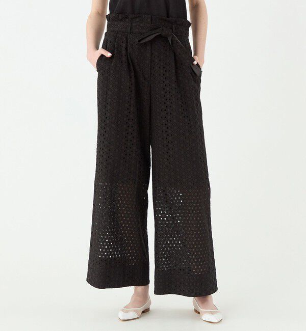 Ballsey「サークルエンブロイダリー タックワイドパンツ」|その他|