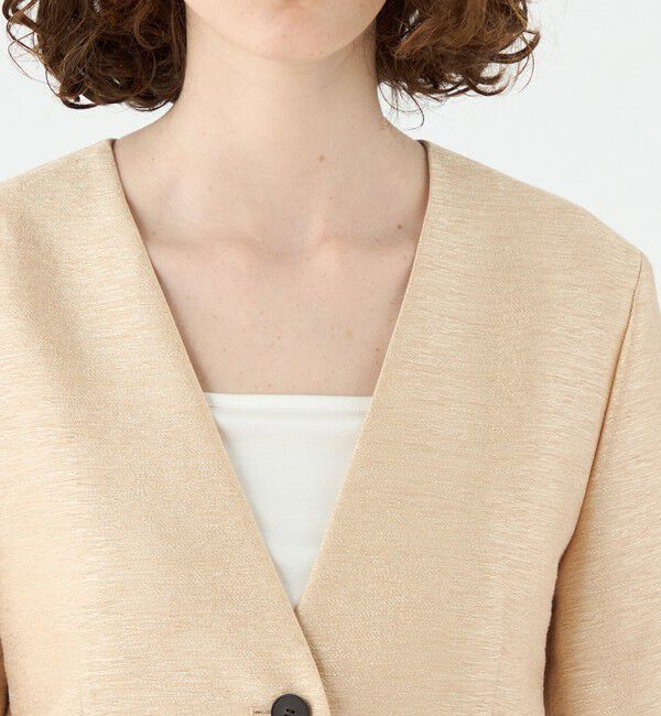 Ballsey「グロッシースラブ ハーフスリーブジャケット」|ノーカラージャケット|