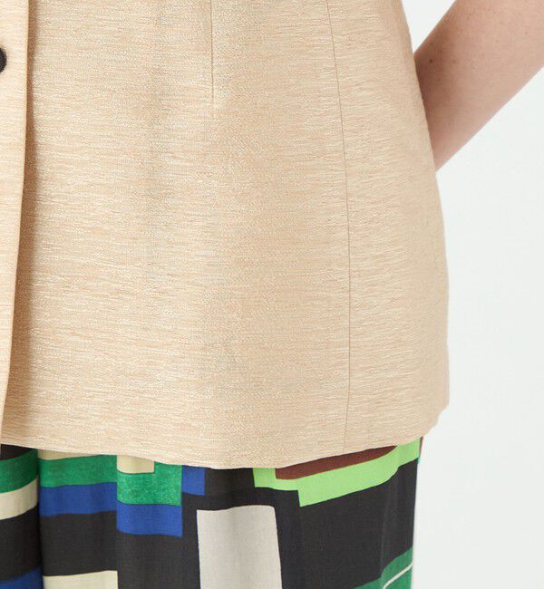 Ballsey「グロッシースラブ ハーフスリーブジャケット」|ノーカラージャケット|