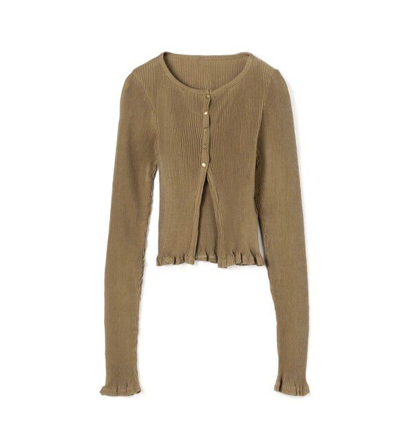 BACCA「プリーツコットン ショートカーディガン」|カーディガン|45 キャメル