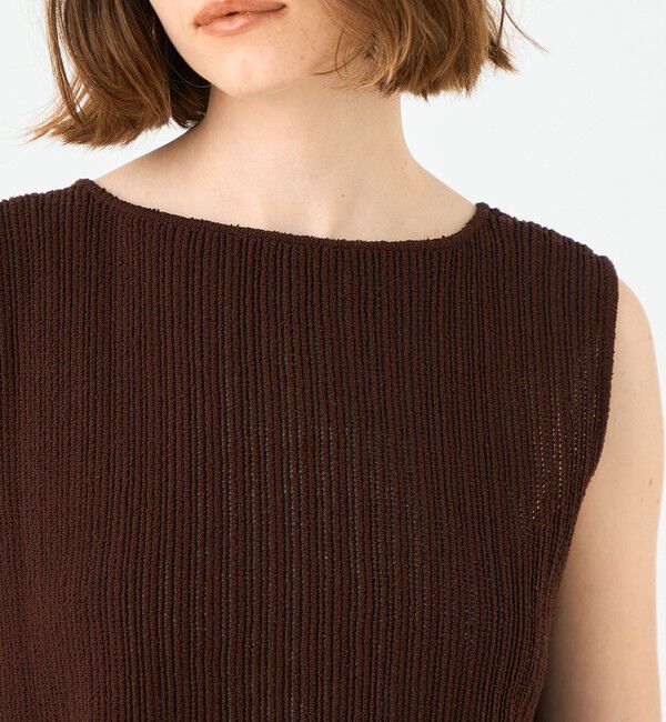 Ballsey「ブークレーミラノリブボーダー ノースリーブプルオーバー」|ニット・セーター|