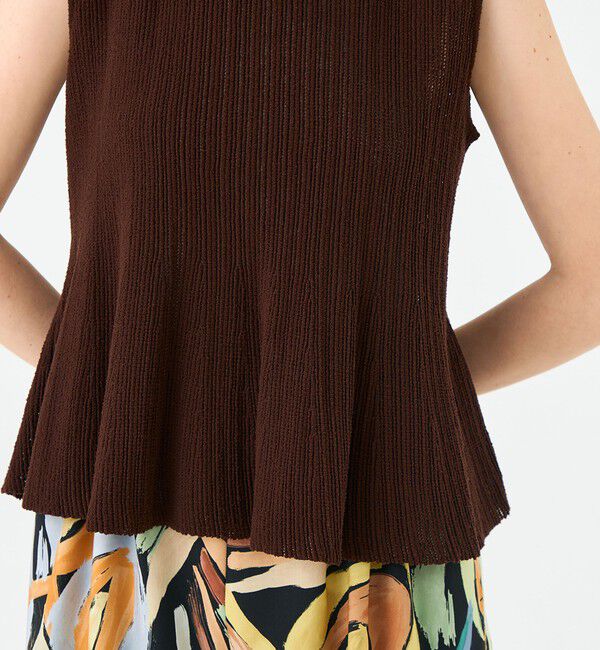 Ballsey「ブークレーミラノリブボーダー ノースリーブプルオーバー」|ニット・セーター|