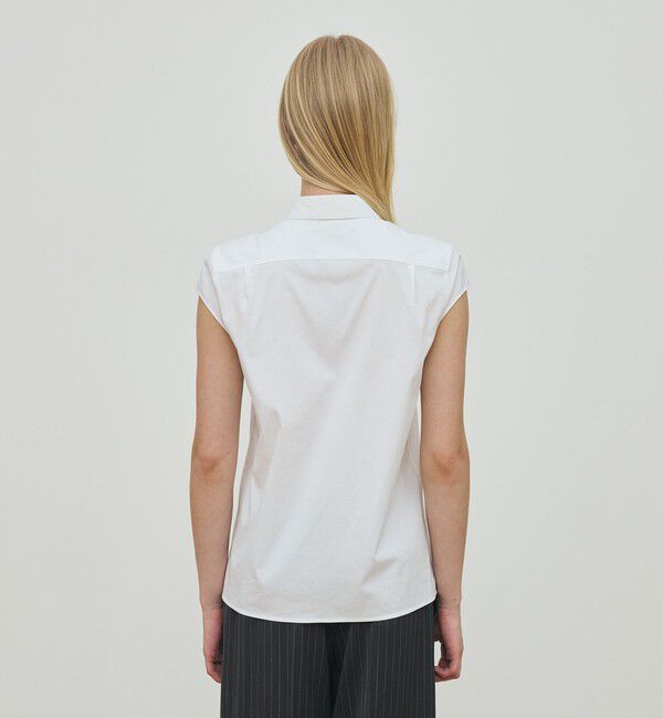 DES PRES「コットンストレッチポプリン キャップスリーブシャツ」|シャツ・ブラウス|