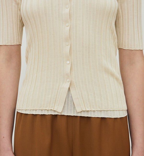 DES PRES「ドメスティックスパンシルク ハーフスリーブカーディガン」|カーディガン|