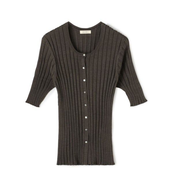 DES PRES「ドメスティックスパンシルク ハーフスリーブカーディガン」|カーディガン|57 カーキ