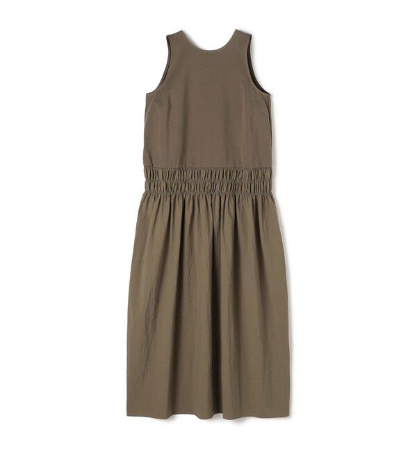 MACPHEE「マテリアルコンビ ギャザーマキシワンピース」|ワンピース|57 カーキ