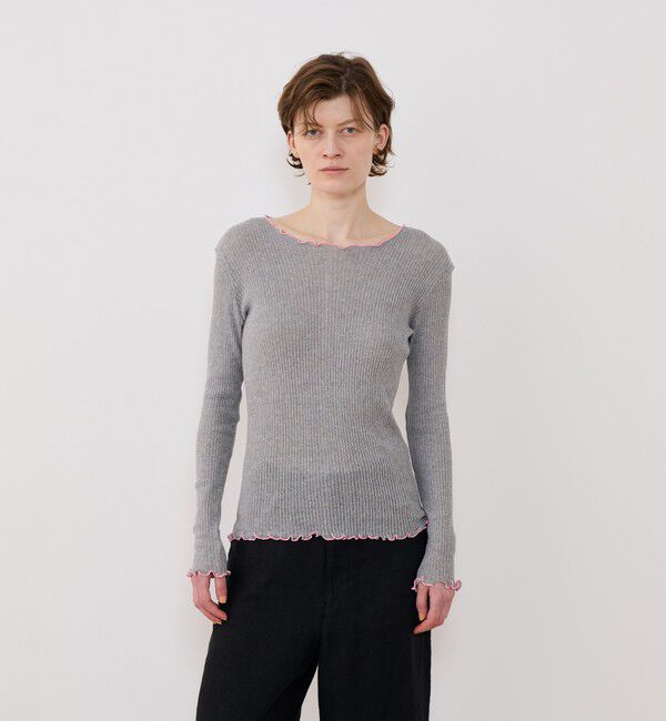 TOMORROWLAND GOODS「【別注】V::room コットンリブ ラウンドネックプルオーバー」|Tシャツ・カットソー|