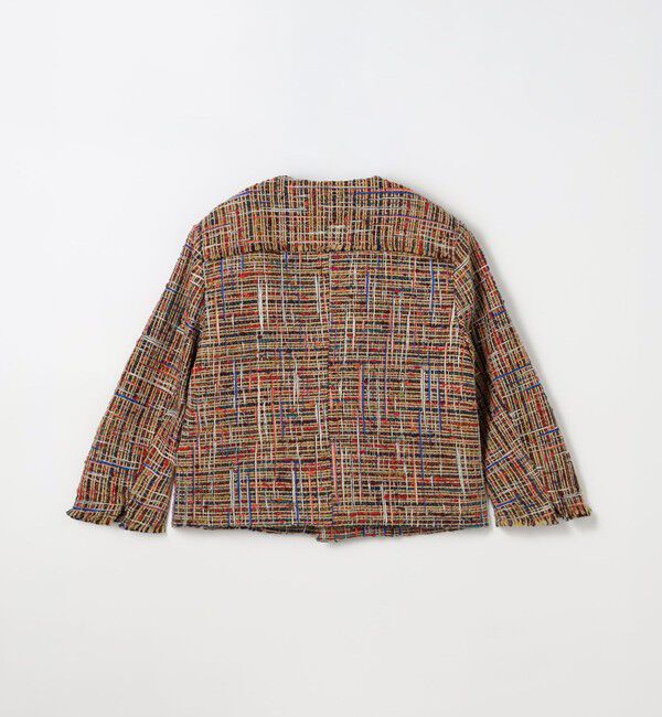 CABaN「マルチツイード フリンジショートジャケット」|ノーカラージャケット|