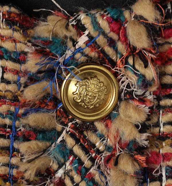 CABaN「マルチツイード フリンジショートジャケット」|ノーカラージャケット|