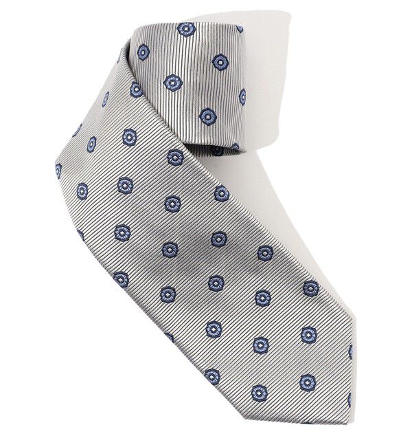 TOMORROWLAND GOODS「FRANCO BASSI シルクジャガード 小紋柄ネクタイ」|ネクタイ・蝶ネクタイ|16 グレー系