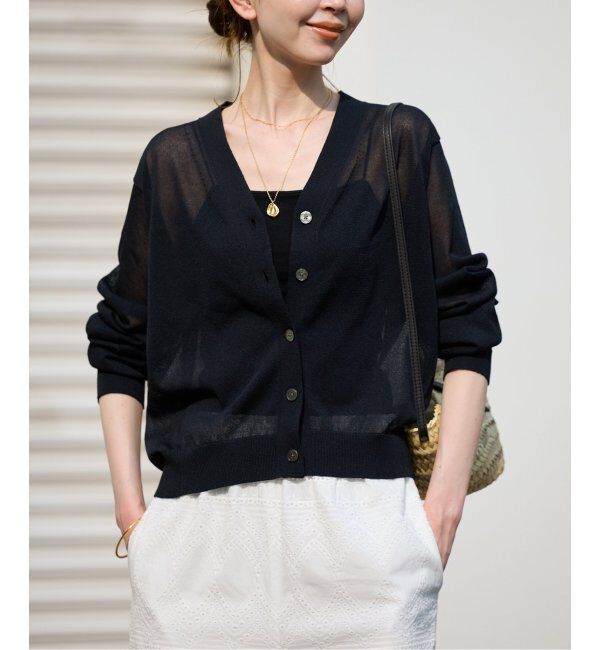 SLOBE IENA「《追加》リネン混シアーカーディガン」|カーディガン|
