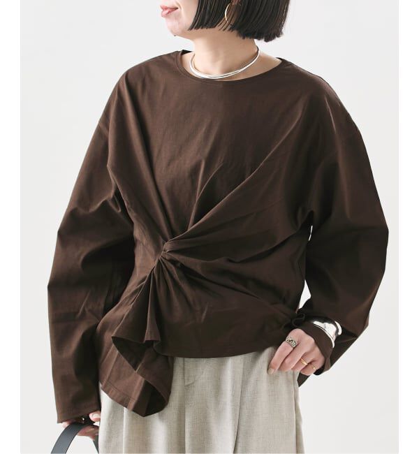 journal standard L'essage「《予約》【金子綾さん着用】ツイストプルオーバー」|Tシャツ・カットソー|ブラウン