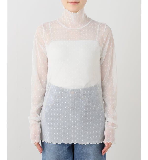 Spick and Span「《追加》ドットチュールハイネックプルオーバー」|Tシャツ・カットソー|