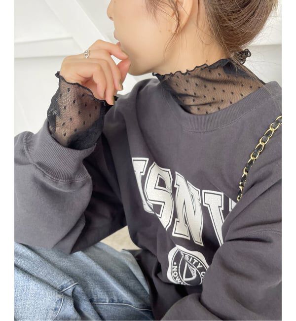 Spick and Span「《追加》ドットチュールハイネックプルオーバー」|Tシャツ・カットソー|