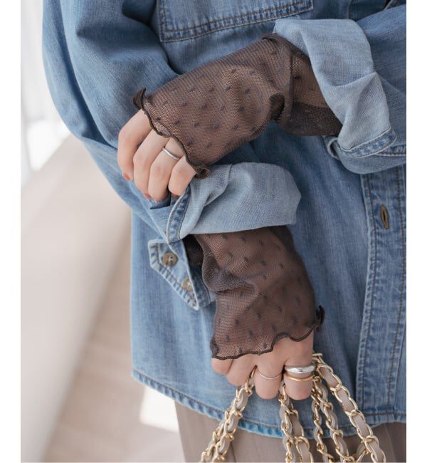 Spick and Span「《追加》ドットチュールハイネックプルオーバー」|Tシャツ・カットソー|ブラウン