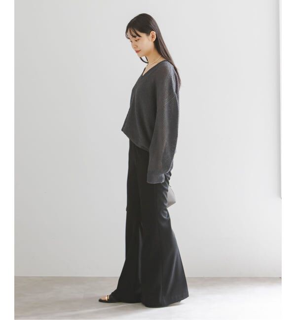 NOBLE「《予約》ジャージーフレアパンツ」|スラックス|