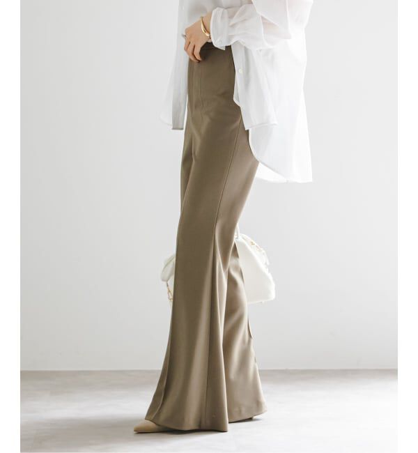 NOBLE「《予約》ジャージーフレアパンツ」|スラックス|