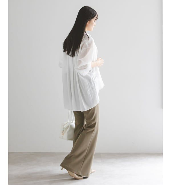 NOBLE「《予約》ジャージーフレアパンツ」|スラックス|