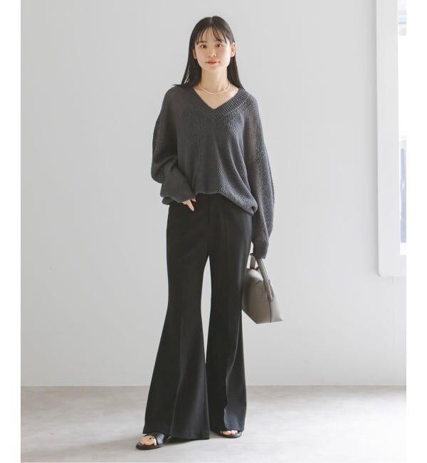 NOBLE「《予約》ジャージーフレアパンツ」|スラックス|