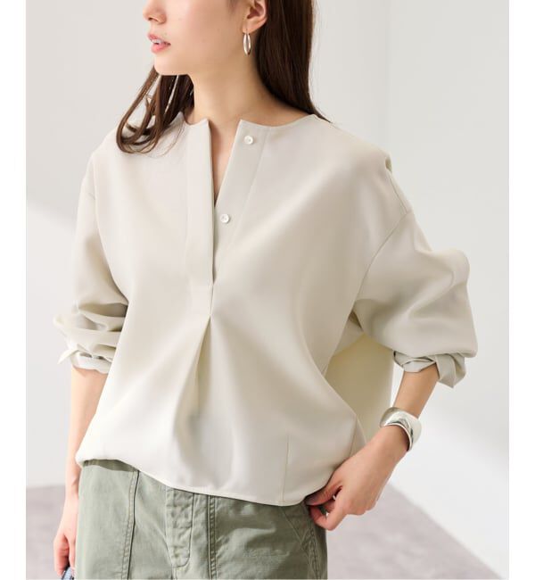 FRAMeWORK「ライトダブルクロスコクーンブラウス」|シャツ・ブラウス|ナチュラル