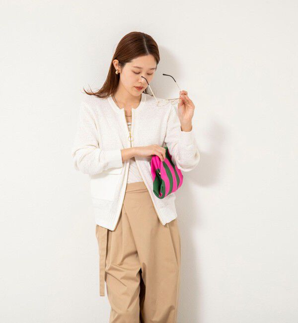 Rie Miller「《手洗い可能》テープヤーンZIP UPカーディガン」|カーディガン|
