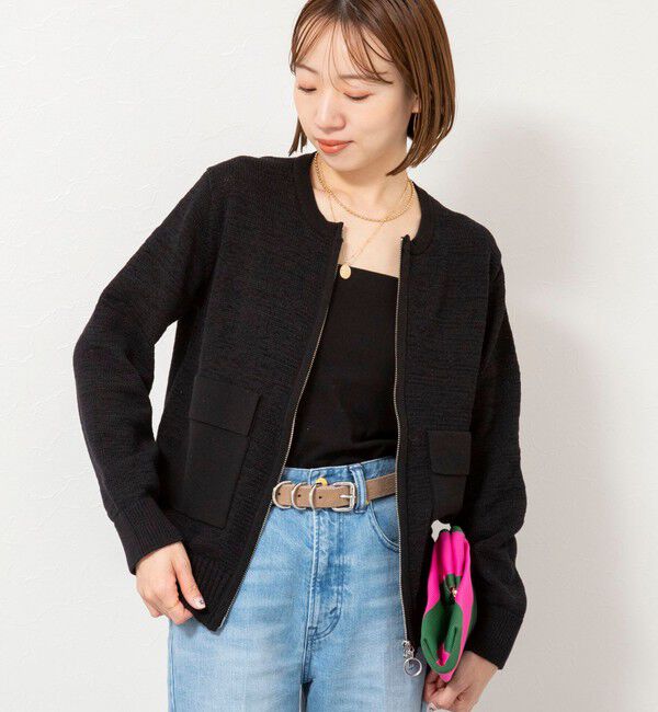 Rie Miller「《手洗い可能》テープヤーンZIP UPカーディガン」|カーディガン|
