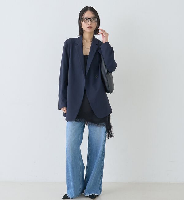 Rouge vif「【セットアップ対応】レースサテンアシンメトリーキャミソール【予約】」|キャミソール|