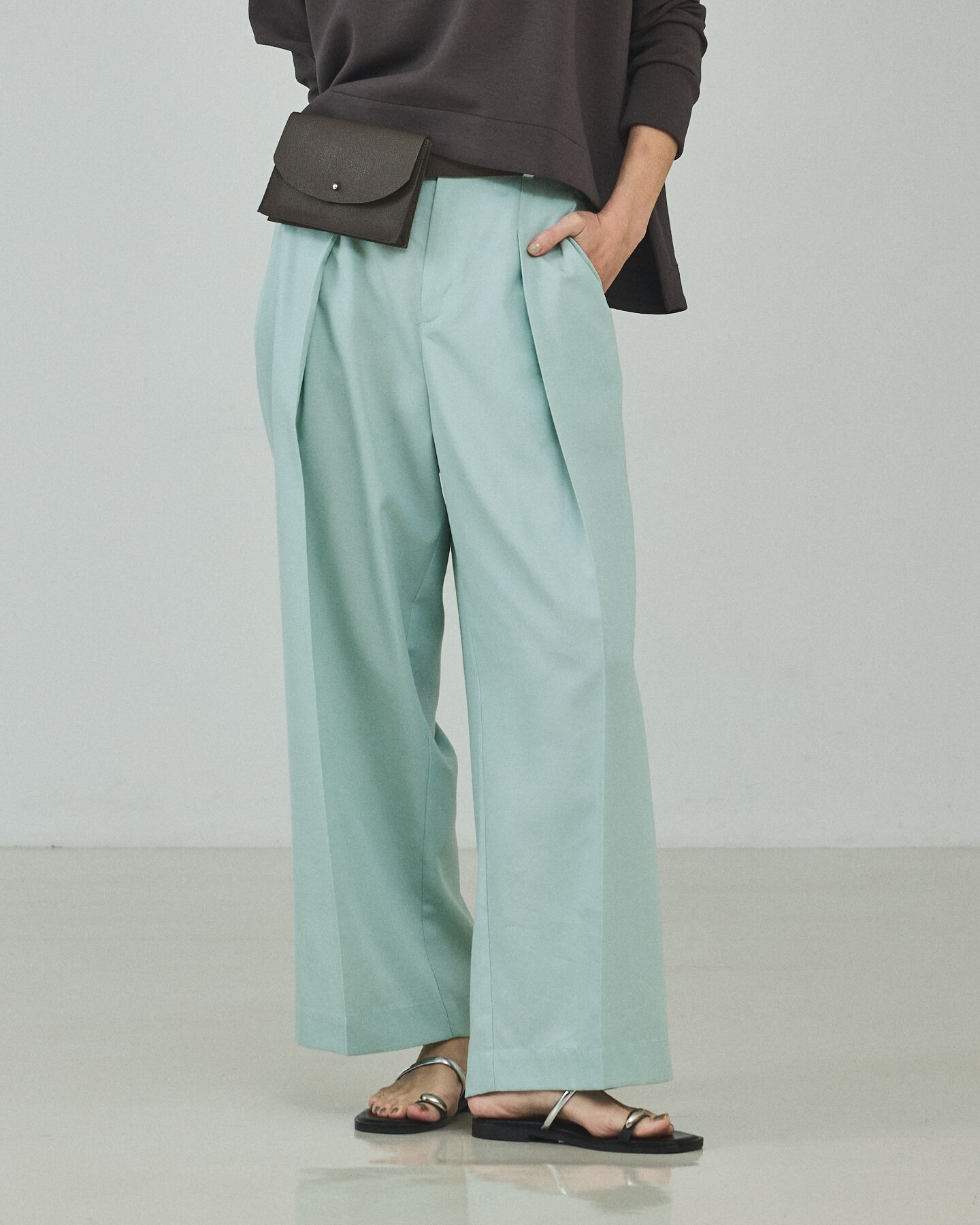 qualite「ブルー入荷！【セットアップ対応】テンセルハイツイストワイドパンツ【予約】」|その他|セージグリーン