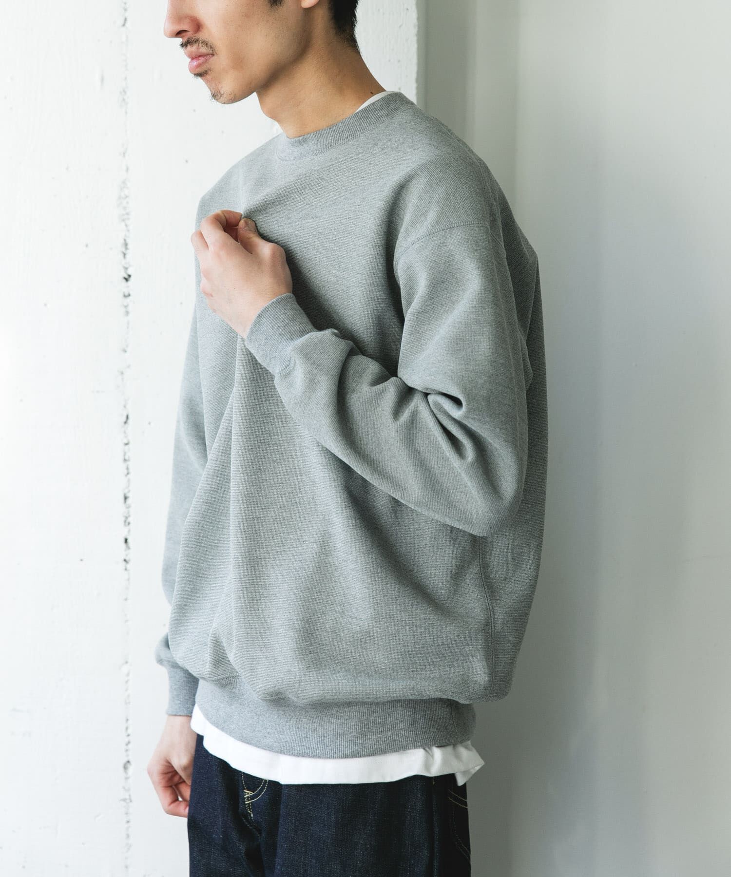 URBAN RESEARCH DOORS「ワッフルフリースクルーネックプルオーバー」|Tシャツ・カットソー|