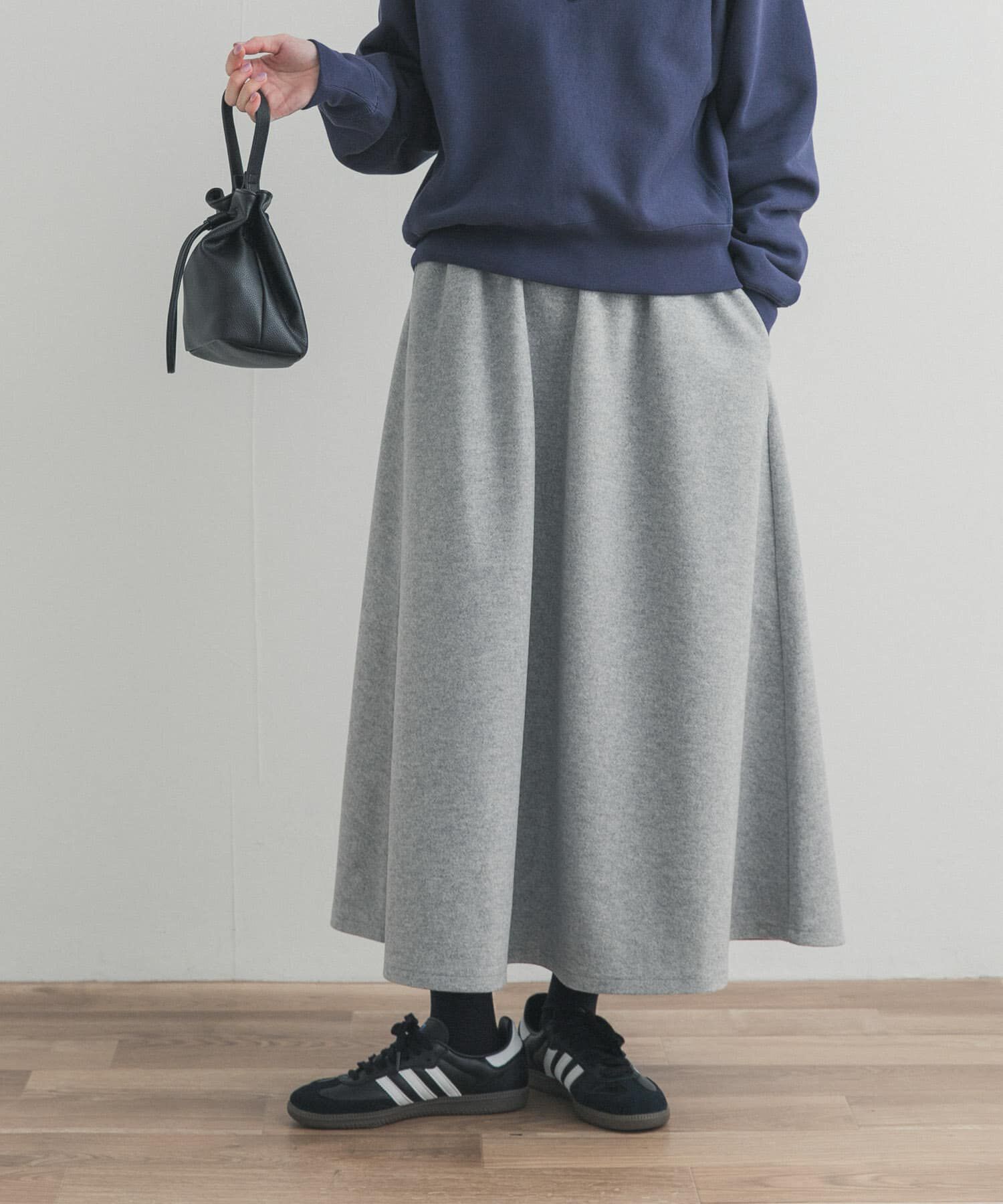 URBAN RESEARCH DOORS「カットギャザースカート」|スカート|ライトグレー