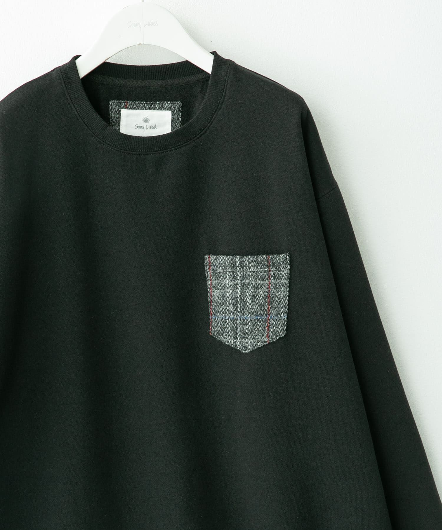 Sonny Label 「HARRIS TWEEDポケットスウェットプルオーバー」|スウェット・ジャージ|ブラック
