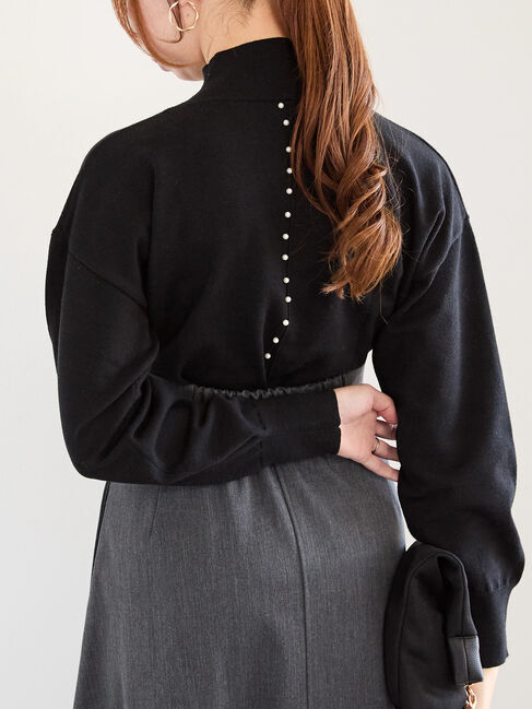 Te chichi「バックパールニット」|ニット・セーター|ブラック