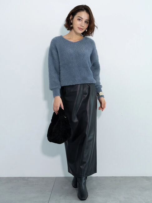 Te chichi「エコレザーロングナロースカート」|スカート|