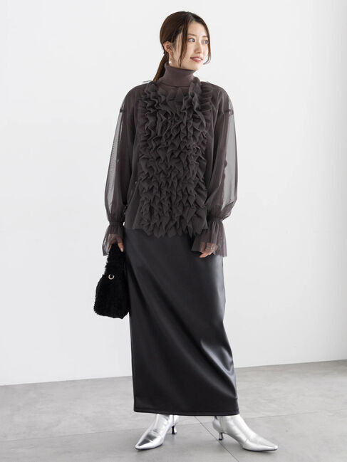 Te chichi「エコレザーロングナロースカート」|スカート|