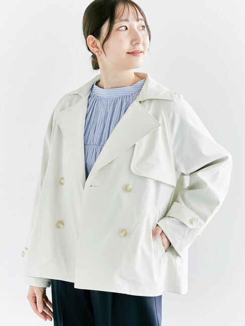Te chichi TERRASSE「【撥水/花粉防止】ショートトレンチコート」|その他|オフホワイト