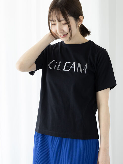 Te chichi TERRASSE「ラインストーン&times;刺繍Tシャツ」|Tシャツ・カットソー|ブラック