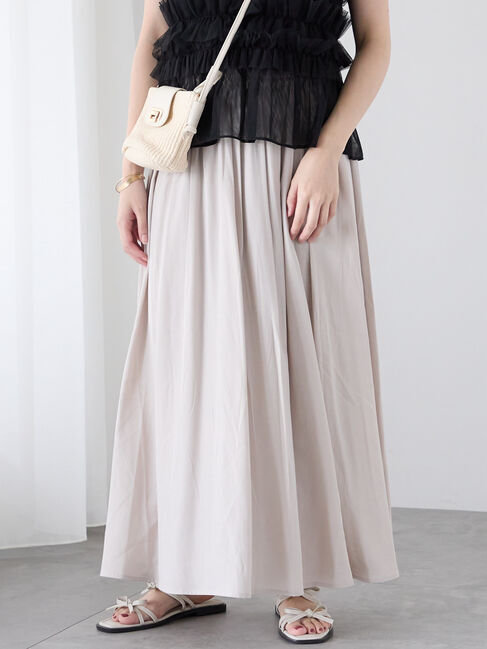 Te chichi TERRASSE「【選べる着丈】無地/柄アソートギャザースカート」|スカート|ベージュ