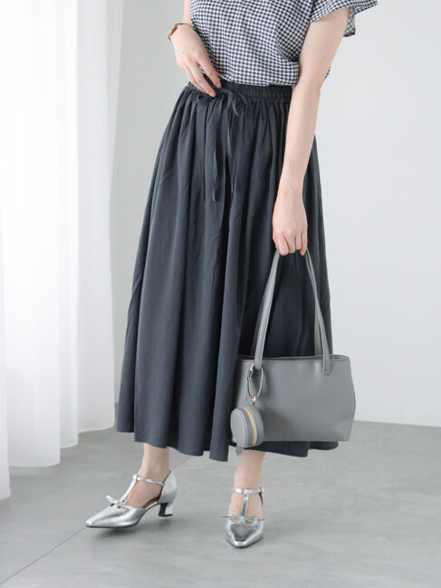 Te chichi TERRASSE「【選べる着丈】無地/柄アソートギャザースカート」|スカート|チャコールグレー
