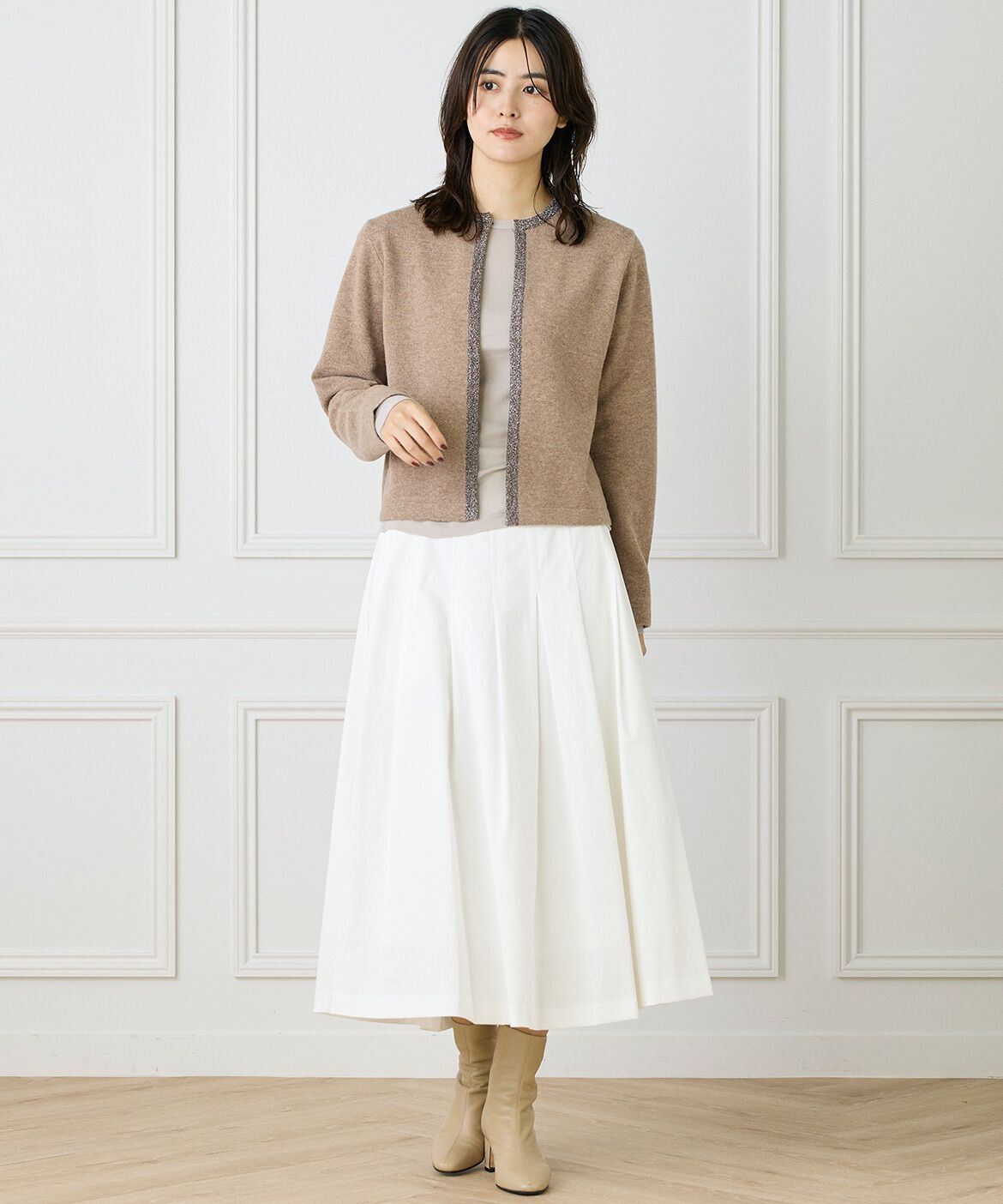 INED「タックプリーツスカート」|フレア|