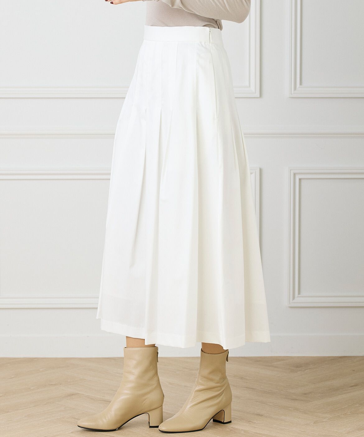 INED「タックプリーツスカート」|フレア|