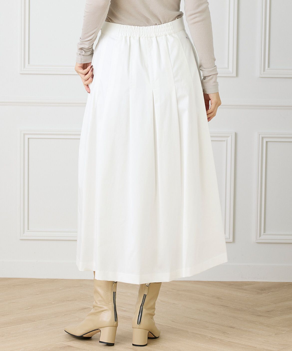 INED「タックプリーツスカート」|フレア|
