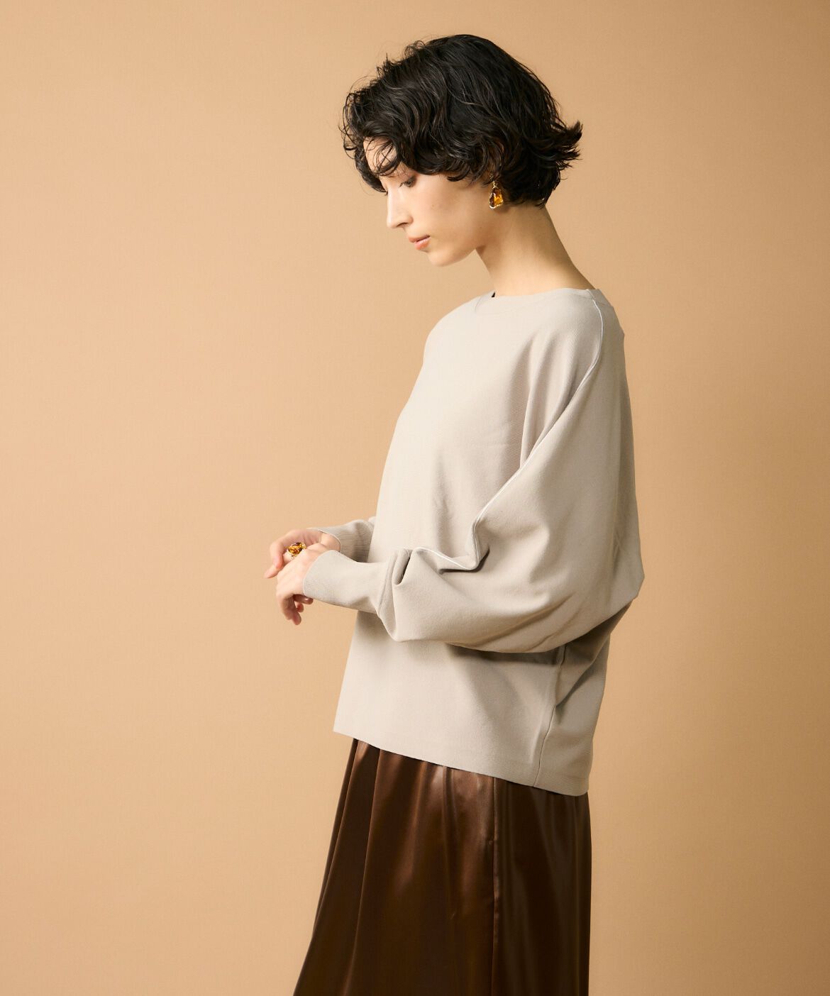 Le Souk「ドルマンスリーブニットプルオーバー」|ニット・セーター|グレーベージ 3
