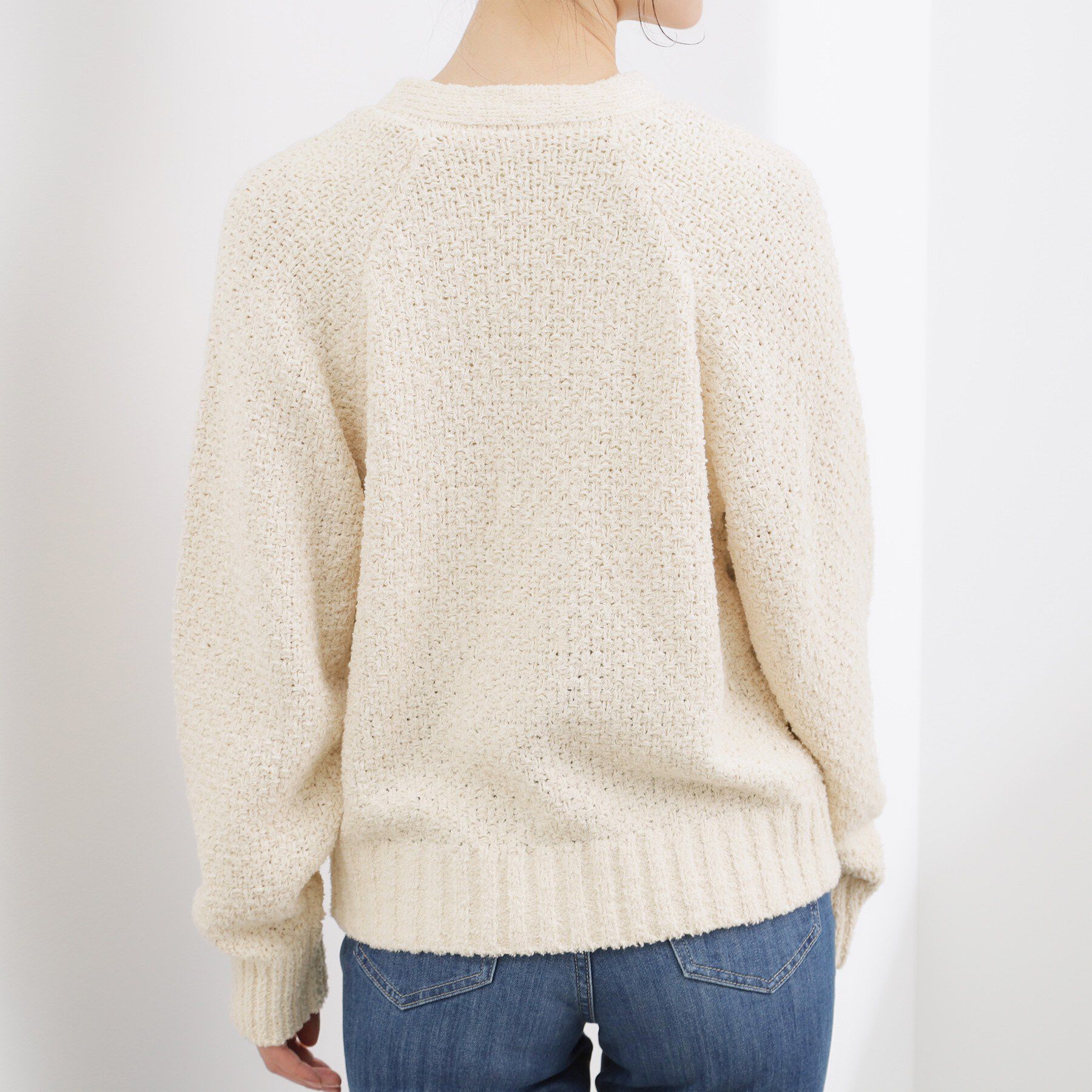 grove「コットン混バスケットVネックカーディガン」|カーディガン|